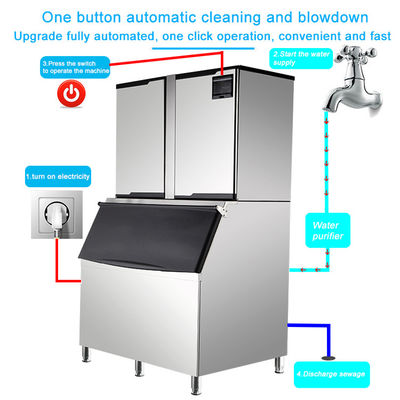 Самый продаваемый 1000 кг Выпуск Ice Cube Maker Machine Коммерческая стальная машина