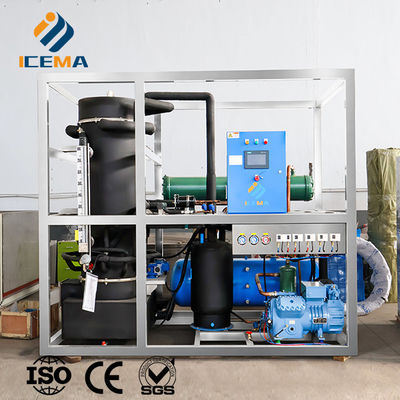 ICEMA Tube Ice Making Machine Настраиваемая ежедневная выходная мощность 1T-30T Подходит для продажи ледовых баров Гостиницы могут быть обеспечены упаковочной машиной ледовые мешки