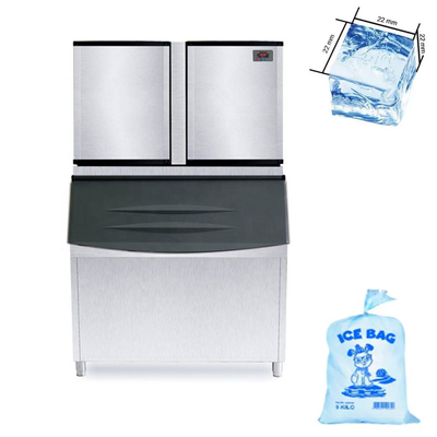 Купить Коммерческая кубиковая льдогенераторная машина 1000 кг/день, воздушное и водяное охлаждение, управление ПЛК online manufacture