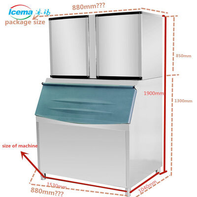 Купить Air Cooling Type Commercial Ice Cube Machine Offering Daily Capacity 900kg 24 Hours Refrigerant R404a Ice Making Equipment online manufacture
